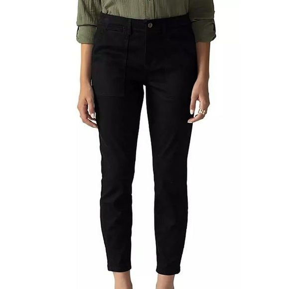 Sanctuary Pants - NWT SOCIAL STANDARD Black Utility Ankle Pants 8 Crop Trousers Twill Cigarette